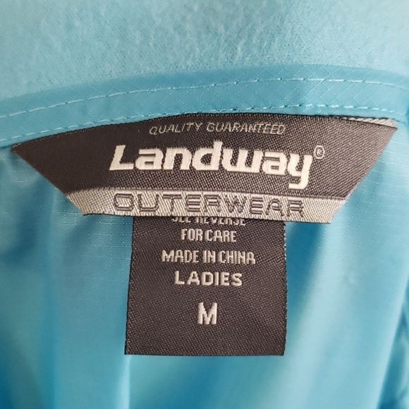 NWT 💕Landway Blue Zip Up Windbreaker Rain Jacket - Picture 14 of 15